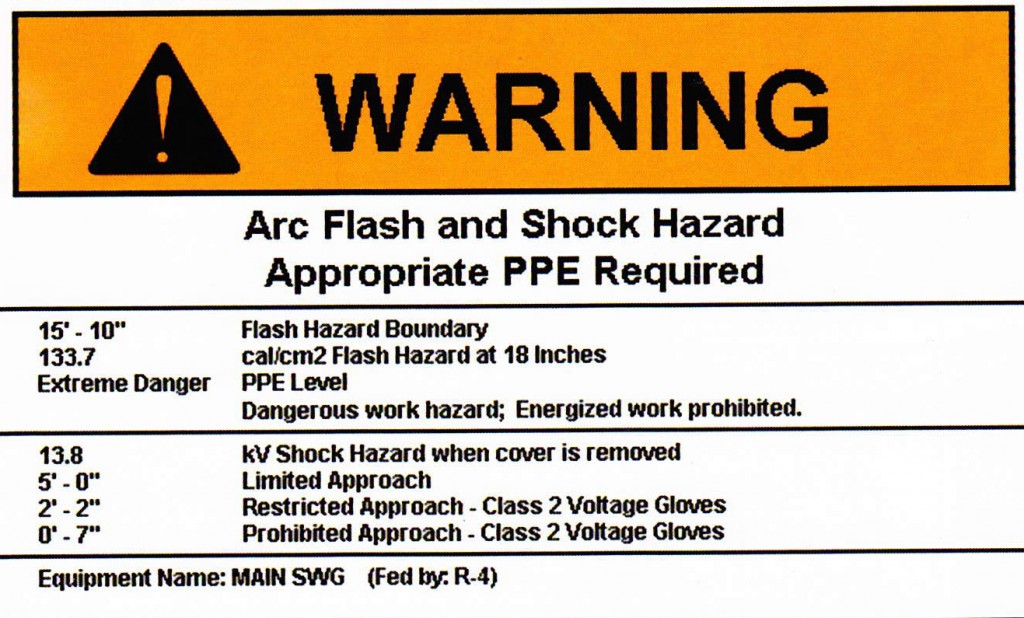 Arch Flash Warning